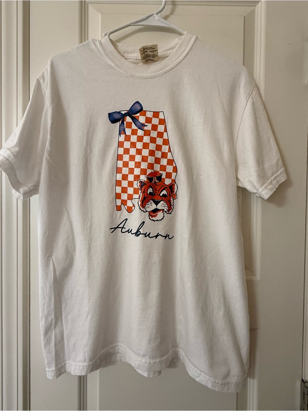 Comfort Colors White Aubie Auburn Tigers Gameday T-Shirt - Size Medium